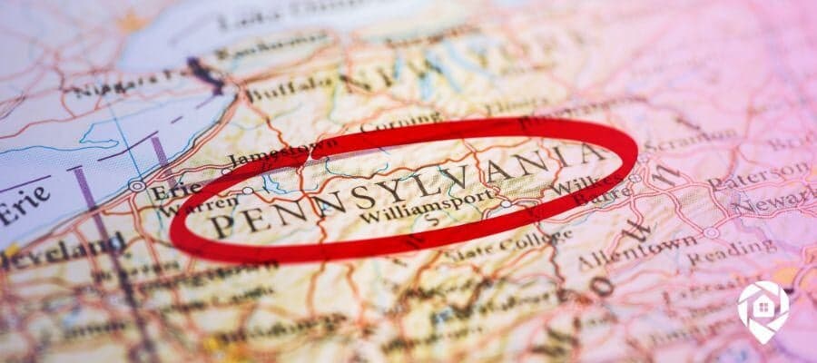 Pennsylvania Map for Delaware County PA Property Records blog banner