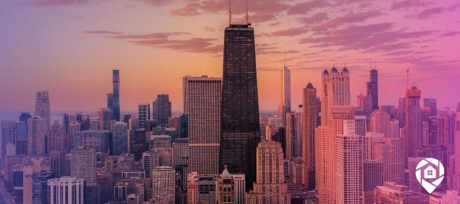 Chicago at sunset