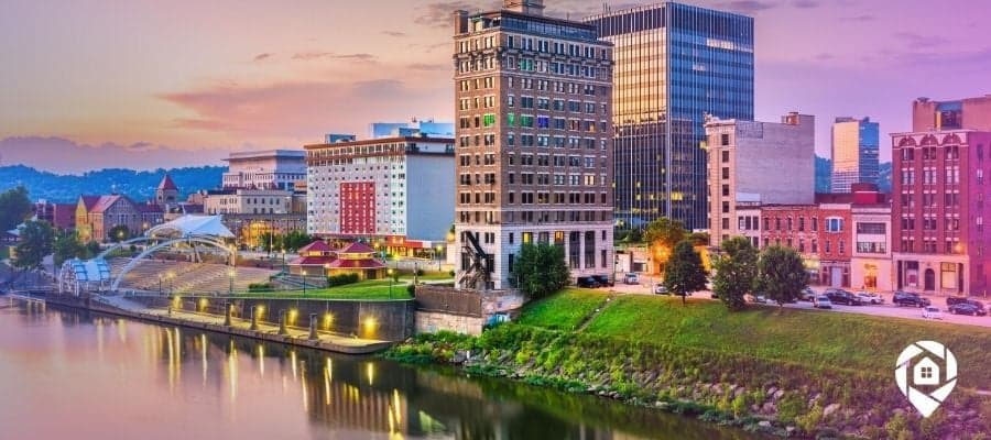 The Charleston, WV skyline for potential property investing.