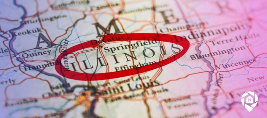 Illinois on a map