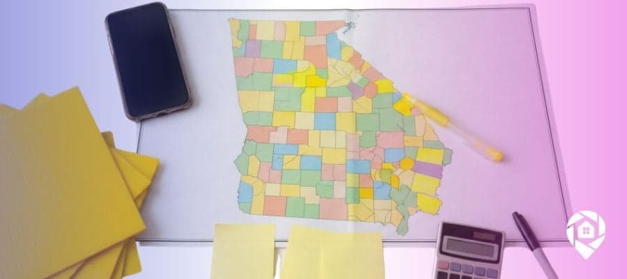 A map of Georgia with some counties highlighted by a wholesaler