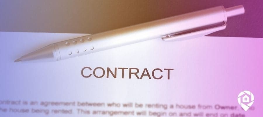 A property dispositions contract on a table.