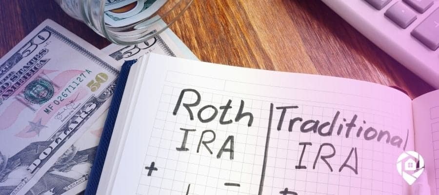 A notebook with Roth IRA and Traditional IRA written down trying to explain the pitfalls of owning a real estate in an IRA.