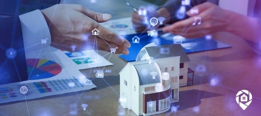 Tiny house on a table with data floating around it to symbolize How to Spot and Profit from a Distressed House for Sale.
