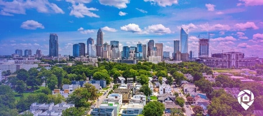 Skyline of Charlotte, NC for tax lien investments.
