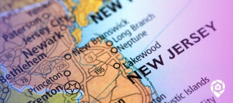 New Jersey on a map for the NJ real estate report.
