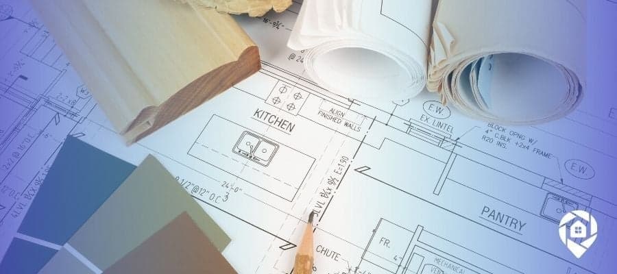 Renovation blueprints and materials used in Offerpad’s Renovation-as-a-Service for real estate investors.