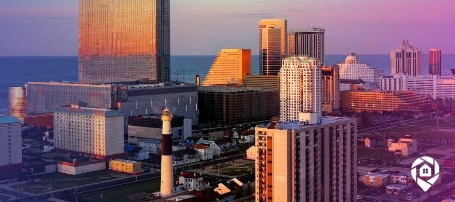 The New Jersey skyline of Atlantic city symbolizing the potential for tax deed real estate investing.