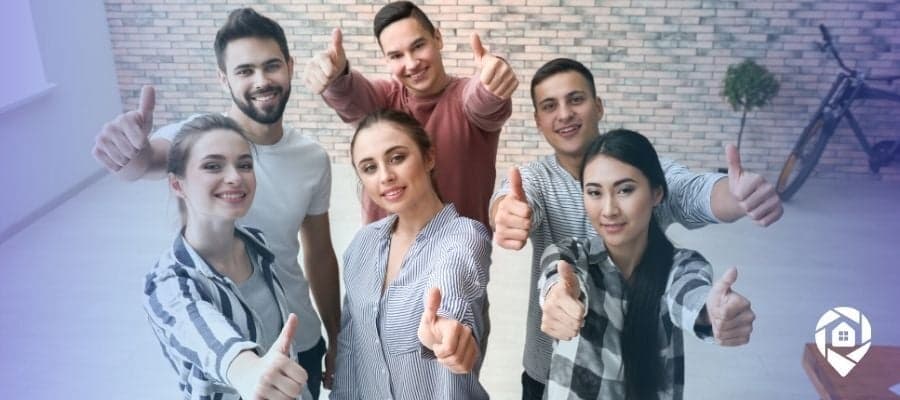 Thrive Real Estate wholesaling team in Phoenix giving thumbs up.
